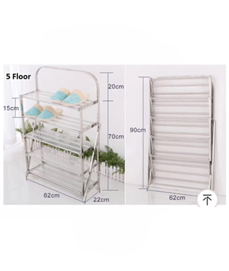 iShopping - Easy Shop Stainless Steel 5 Floor Shoe Rack