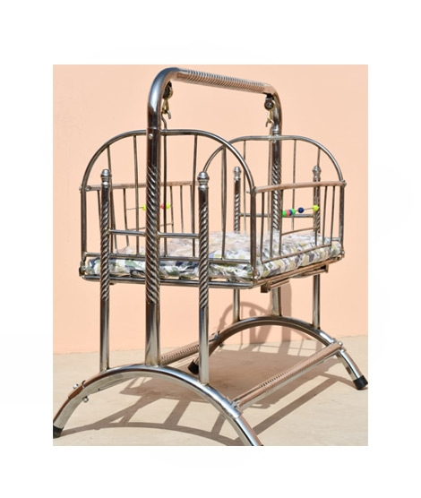 iShopping - Easy Shop Stainless Steel Swing Cradle For Babies With Foam Bed