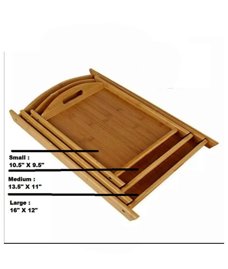 iShopping - Easy Shop Wooden Serving Tray Set Of 3Pcs (0699)