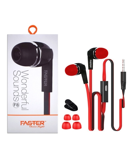 iShopping - Faster F8 Wonderful Bass Sounds Earphones Black - Pack Of 3