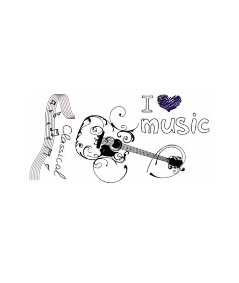 iShopping - G-Mart Guitar & Notes Temporary Tattoo Sticker