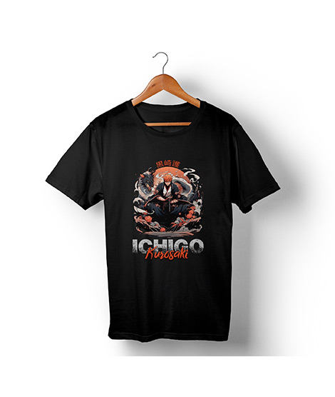 iShopping - Genteez Ichigo Kurosaki Digital Printed T Shirt For Men-Black-Large