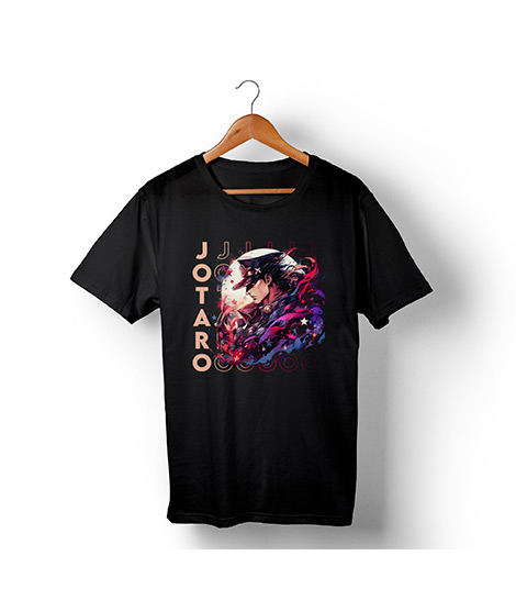 iShopping - Genteez Jotaro Digital Printed T Shirt For Men-Black-Extra Large