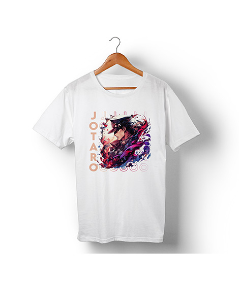iShopping - Genteez Jotaro Digital Printed T Shirt For Men-White-Small
