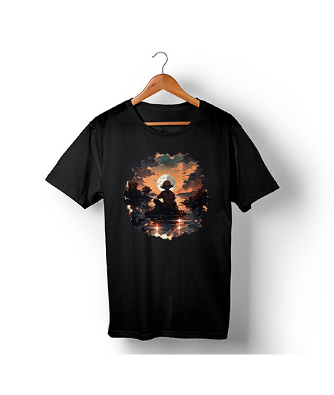 iShopping - Genteez Luffy Digital Printed T Shirt For Men-Black-Small