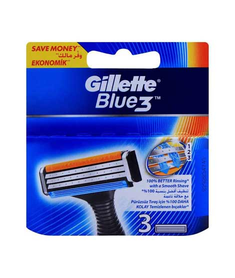 iShopping - Gillette Blue 3 Cartridge Refills Razor Pack Of 3