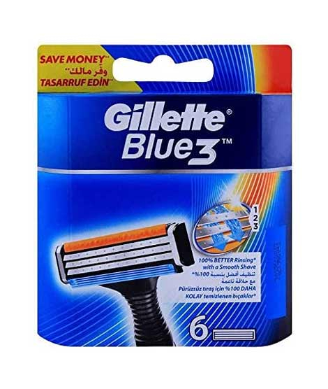 iShopping - Gillette Blue III Cartridge Refills Razor Pack Of 6