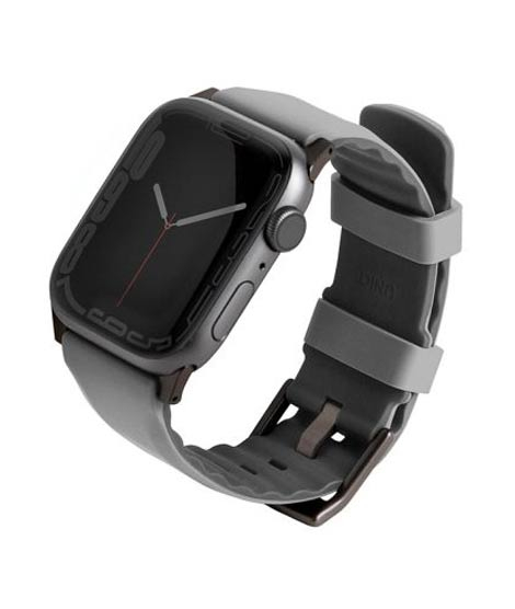 iShopping - Uniq Linus Airosoft Silicone Strap For Apple Watch Series 1-8 Grey