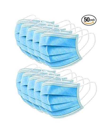 iShopping - Hamayun Goods 3 Ply Disposable Surgical Face Mask Blue (Pack Of 50)
