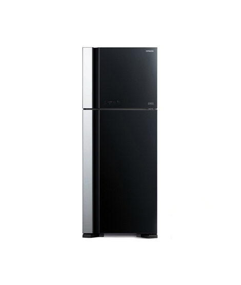 iShopping - Hitachi Big 2 Stylish Freezer-on-top Refrigerator Glass Black 16 Cu ft (R-VG560P7MS)