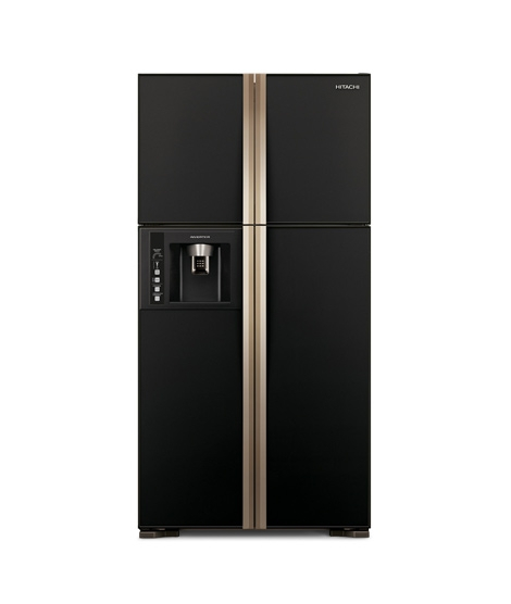 iShopping - Hitachi Big French Deluxe Refrigerator Glass Black 20.5 Cu ft (R-W750FPMX)