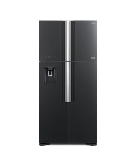 iShopping - Hitachi Big French Deluxe Refrigerator Glass Gray 19 Cu ft (R-W690P7MSX)
