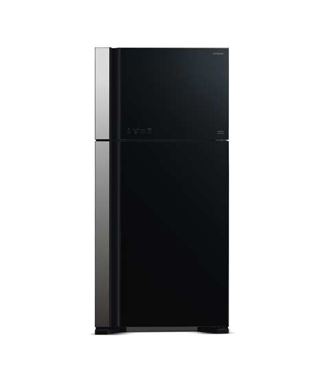 iShopping - Hitachi Super Big 2 Glass Door Freezer-on-Top Refrigerator 23 Cu Ft Black (R-VG750PM-1)