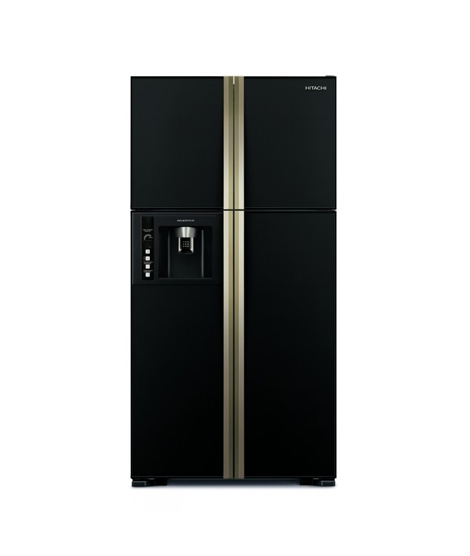 iShopping - Hitachi Inverter Side-By-Side Refrigerator 21 cu ft Glass Black (R-W750FPMX)