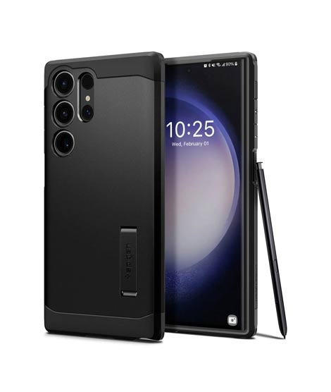 iShopping - Spigen Tough Armor Case For Galaxy S23 Ultra Black (ACS05623)