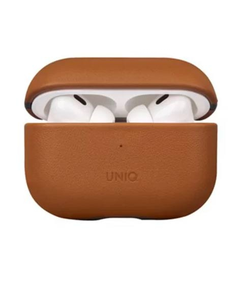 iShopping - Uniq Terra Genuine Leather Case for AirPod Pro 2nd Gen Brown