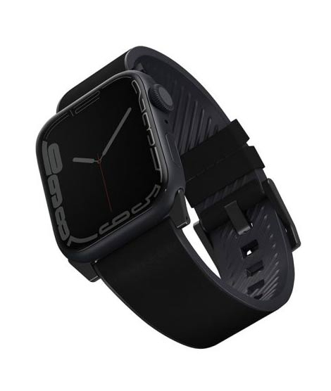 iShopping - Uniq Starden Genuine Leather Strap For Apple Watch Series 1-8 Black