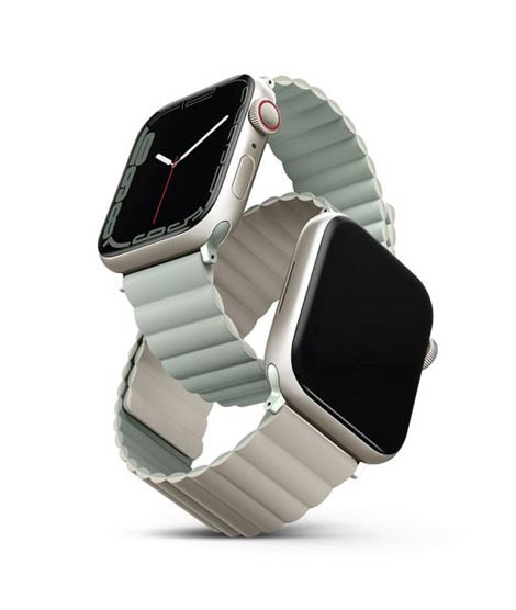 iShopping - Uniq Revix Magnetic Strap For Apple Watch Series 1-8 Sage/Beige
