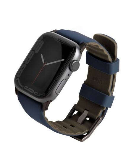 iShopping - Uniq Linus Airosoft Silicone Strap For Apple Watch Series 1-8 Nautical Blue