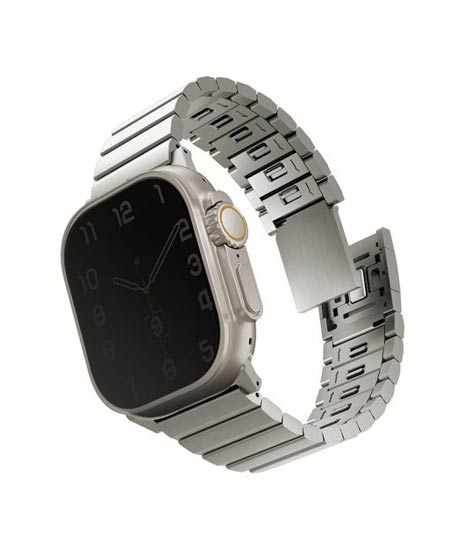 iShopping - Uniq Strova Mag Self Steel Strap For Apple Watch Titanium Silver