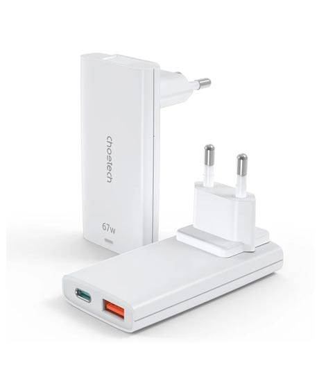 iShopping - Choetech 67W Dual-Port Portable Gan Adapter White (PD6011)