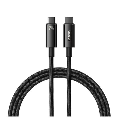 iShopping - Baseus Tungsten Gold 240W Type C To Type C Fast Charging Data Cable 1M Black