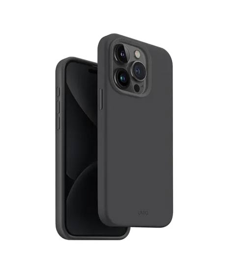 iShopping - Uniq Lino Hue MagClick Magsafe Compatible Case For iPhone 15 Pro Max Charcoal Grey