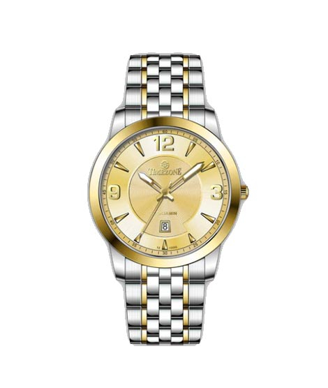 iShopping - Timezone Infinity Nebula Watch For Men Two Tone Golden ( TZ-1333)-Gold