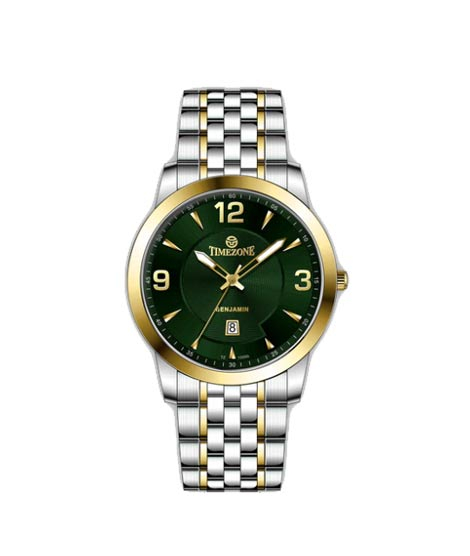 iShopping - Timezone Infinity Nebula Watch For Men Two Tone Golden ( TZ-1333)-Green