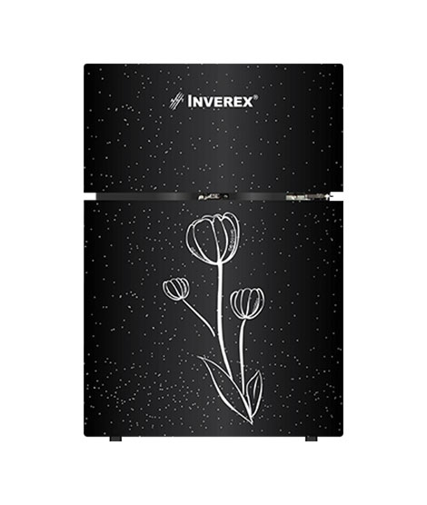 iShopping - Inverex Glass Door Freezer-on-Top Refrigerator 5 cu ft Black (INV-55 GD)