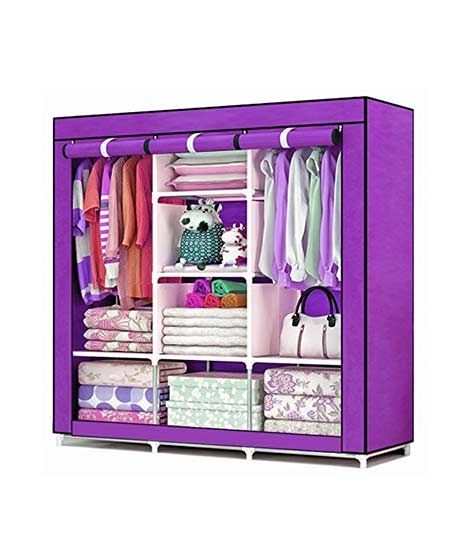 iShopping - Israr Mall 3 Door Collapsible Wardrobe Purple