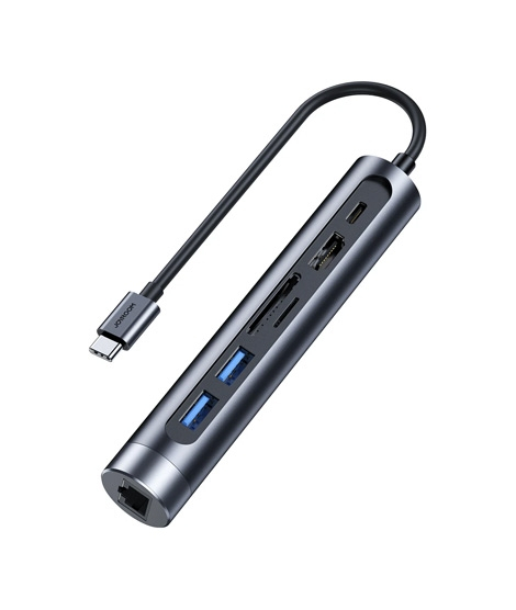 iShopping - Joyroom 7In1 USB C Hub Adapter Docking Station Dark Grey (S-H111)
