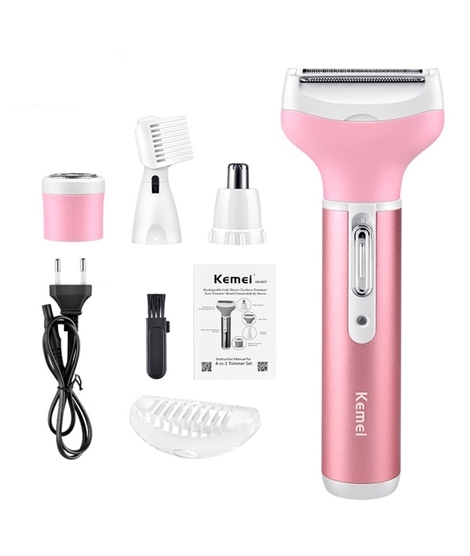 iShopping - Kemei 4 In 1 Rechargeable Shaver Pink (KM-808)