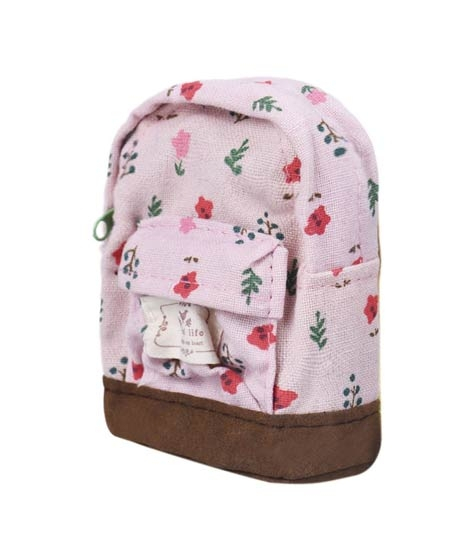 iShopping - Kharedloustad Canvas Mini Floral Backpack For Women Pink