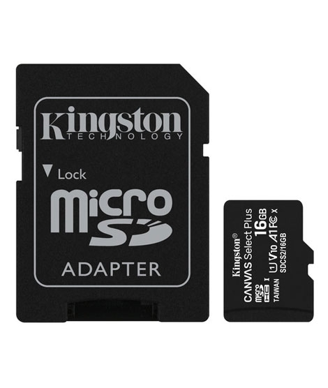 iShopping - Kingston Canvas Select Plus 16GB Micro SD Card with SD Adopter (SDCS2/16GB)