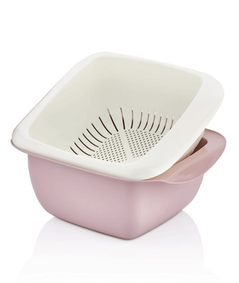 iShopping - Qlux Bowl And Strainer Pink/Cream (L-00450)