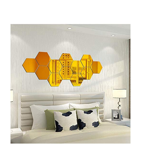 iShopping - LookNBuy Acrylic Hexagon Wall Decor Mirror - Large (0090)