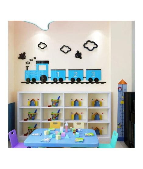 iShopping - LookNBuy Cartoon Train Wall Art (0088)-Blue