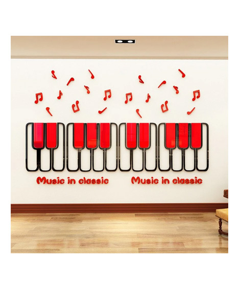 iShopping - LookNBuy Piano With Sound Waves Wall Art (0031)