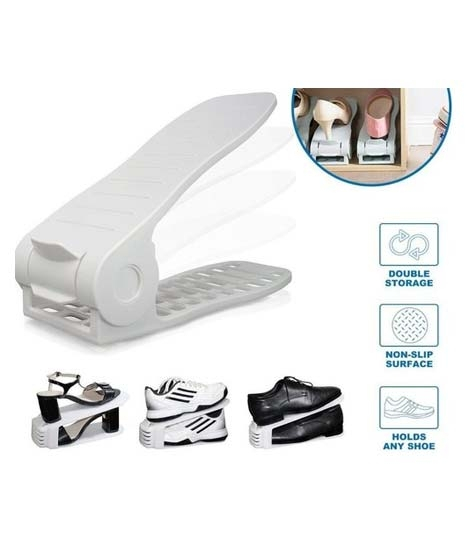 iShopping - Maaz Fashion Adjustable Shoe Organizer White Pack Of 2