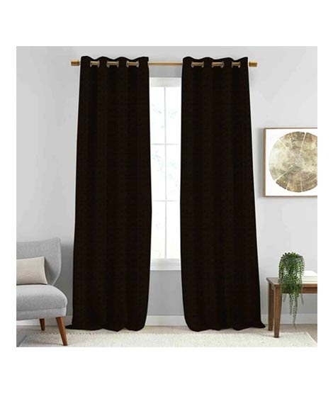 iShopping - Maguari Lining PQ Jacquard Curtains 2 Pcs Brown 