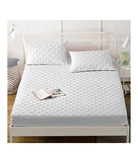 iShopping - Maguari Single Quilted Mattress Protector White (0257)