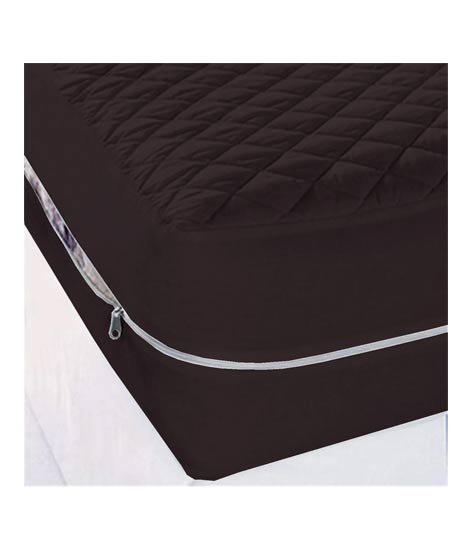 iShopping - Maguari Single Zipper Mattress Cover Dark Brown