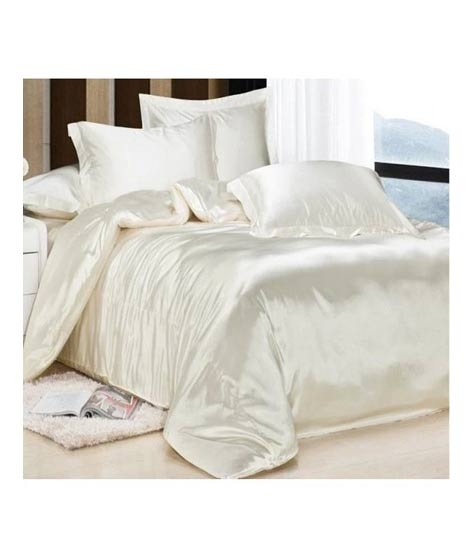 iShopping - Maguari Soft Silk Shine Comforter Bed Set Off White