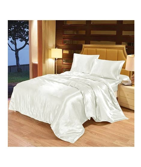iShopping - Maguari Soft Silk Shine Single Bed Sheet White