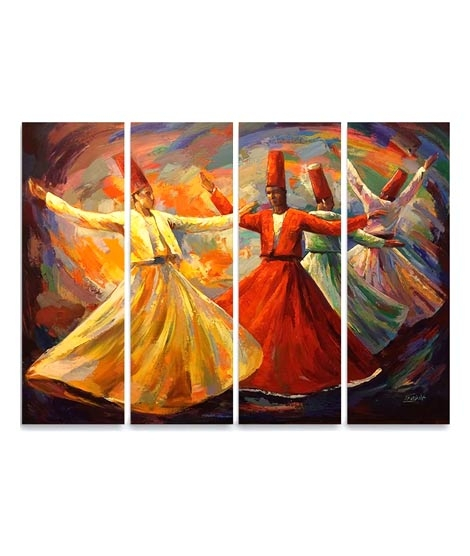 iShopping - Maguari Sufism Oil Painting Medium Wall Frame 4 Pcs (0661)
