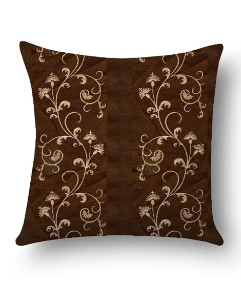 iShopping - Maguari Taffeta Flowers Cushion Brown