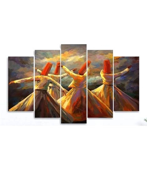 iShopping - Maguari Sufi Turning Canvas Medium Wall Frame 5 Pcs (0685)