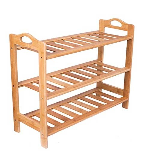 iShopping - Mega Mall 3 Tiers Wooden Bamboo Shoes Rack
