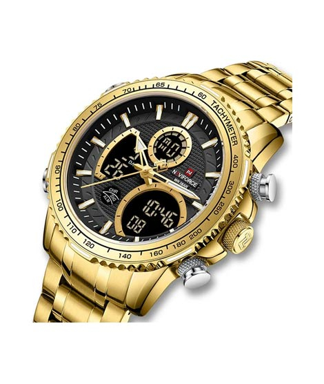 iShopping - Naviforce Dual Time Edition Watch For Men Gold (NF-9182-7)